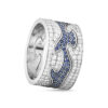 GEORG JENSEN - RING, FUSION CENTERRING BLÅ SAFIRER PAVÉ 0,70-1,11 CT. HVITT GULL - KOMBINASJON