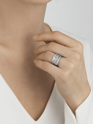 GEORG JENSEN - RING, FUSION ENDERING PAVÉ 0,66-0,99 CT. HVITT GULL - STYLING