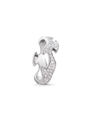 GEORG JENSEN - RING, FUSION CENTERRING PAVÉ 0,63-1,01 CT. HVITT GULL