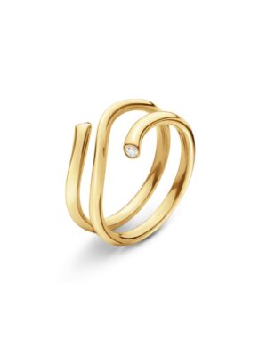 GEORG JENSEN - RING, MAGIC MED 2 BRILLIANTER 0,04 CT. GULT GULL