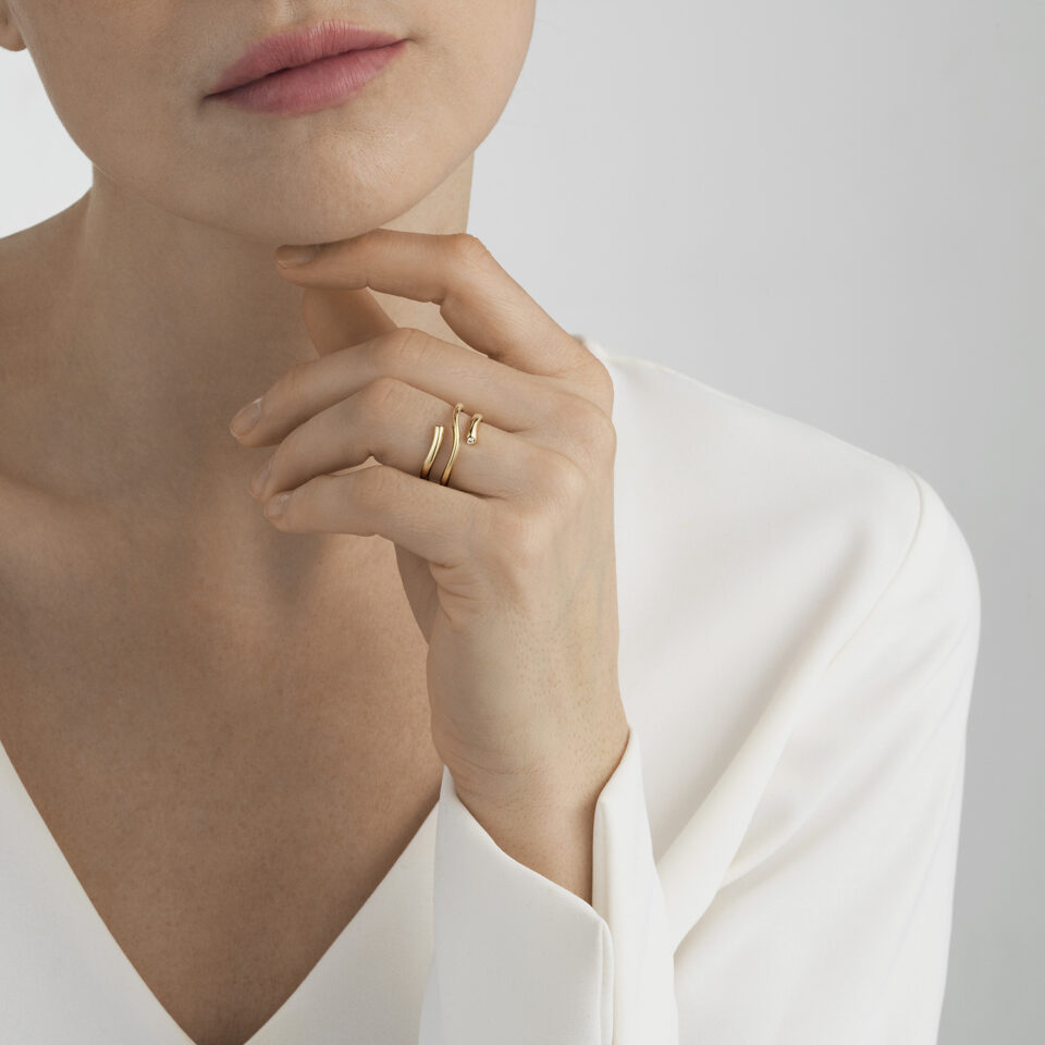 GEORG JENSEN - RING, MAGIC MED 2 BRILLIANTER 0,04 CT. GULT GULL - STYLING