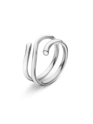 GEORG JENSEN - RING, MAGIC MED 2 BRILLIANTER 0,04 CT. HVITT GULL