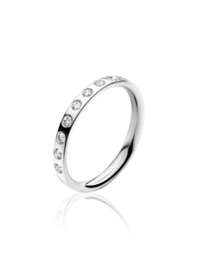 GEORG JENSEN - RING, MAGIC MED 9 BRILLIANTER 0,18 CT. HVITT GULL