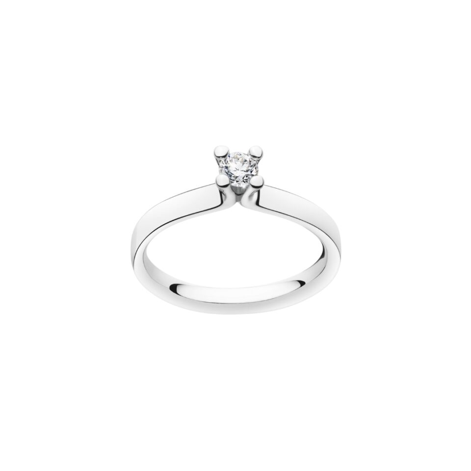 GEORG JENSEN - RING, MAGIC SOLITAIRE 0,20 CT. HVITT GULL