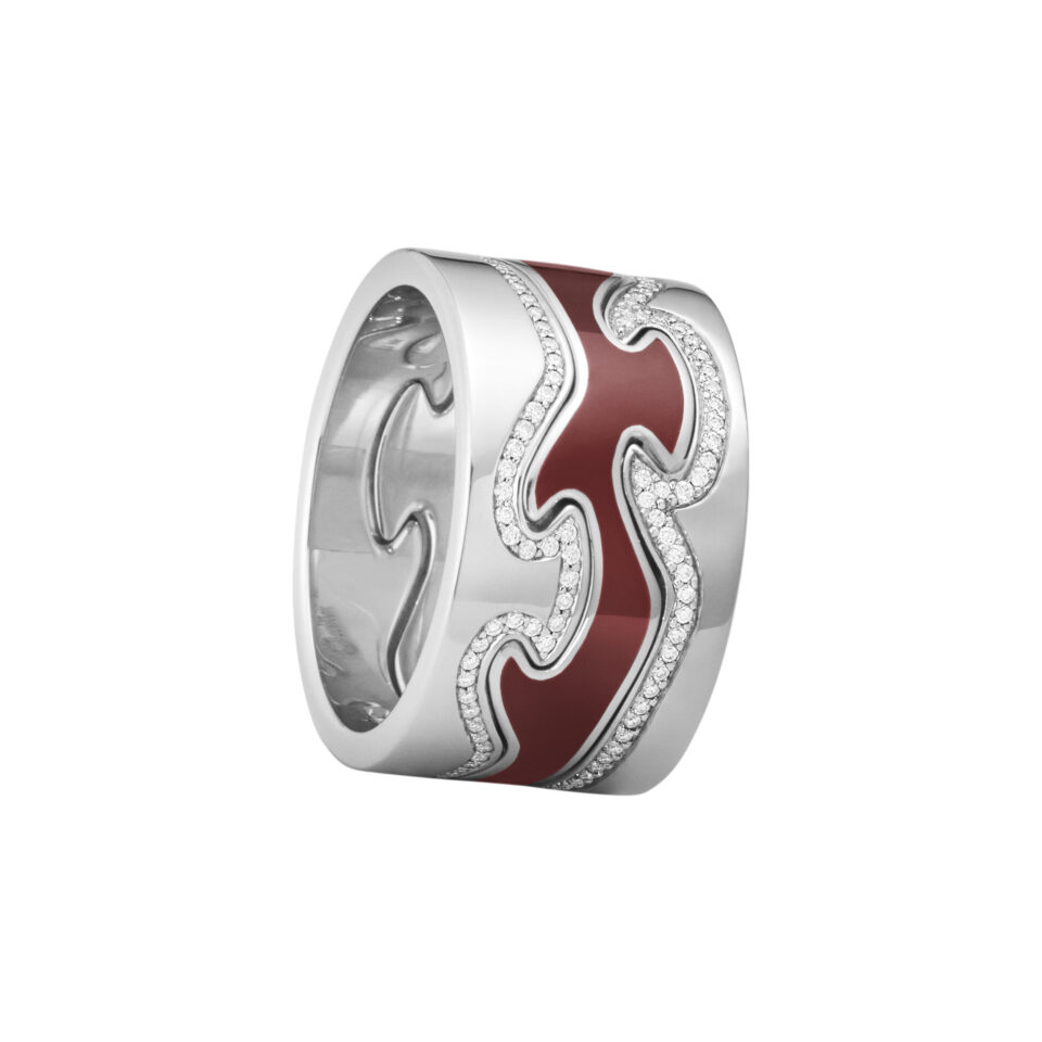 GEORG JENSEN - RING, FUSION ENDERING MED DIAMANTER 0,15-0,21 CT. HVITT GULL - STYLING