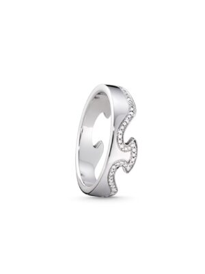 GEORG JENSEN - RING, FUSION ENDERING MED DIAMANTER 0,15-0,21 CT. HVITT GULL
