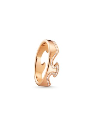 GEORG JENSEN - RING, FUSION ENDERING MED DIAMANTER 0,15-0,21 CT. ROSÉGULL