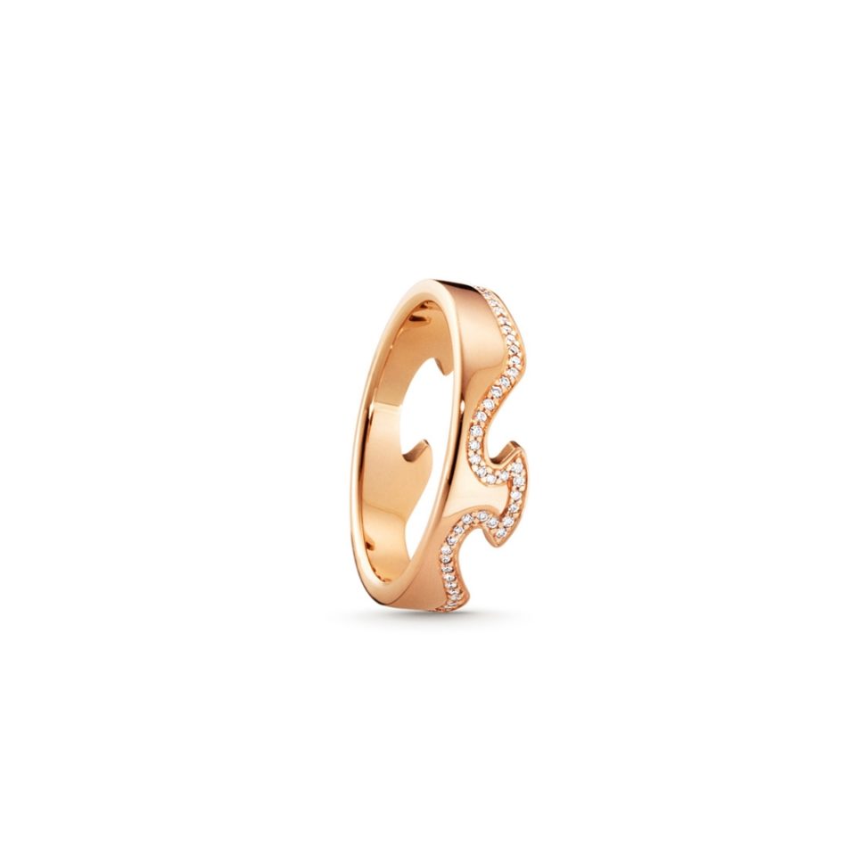 GEORG JENSEN - RING, FUSION ENDERING MED DIAMANTER 0,15-0,21 CT. ROSÉGULL