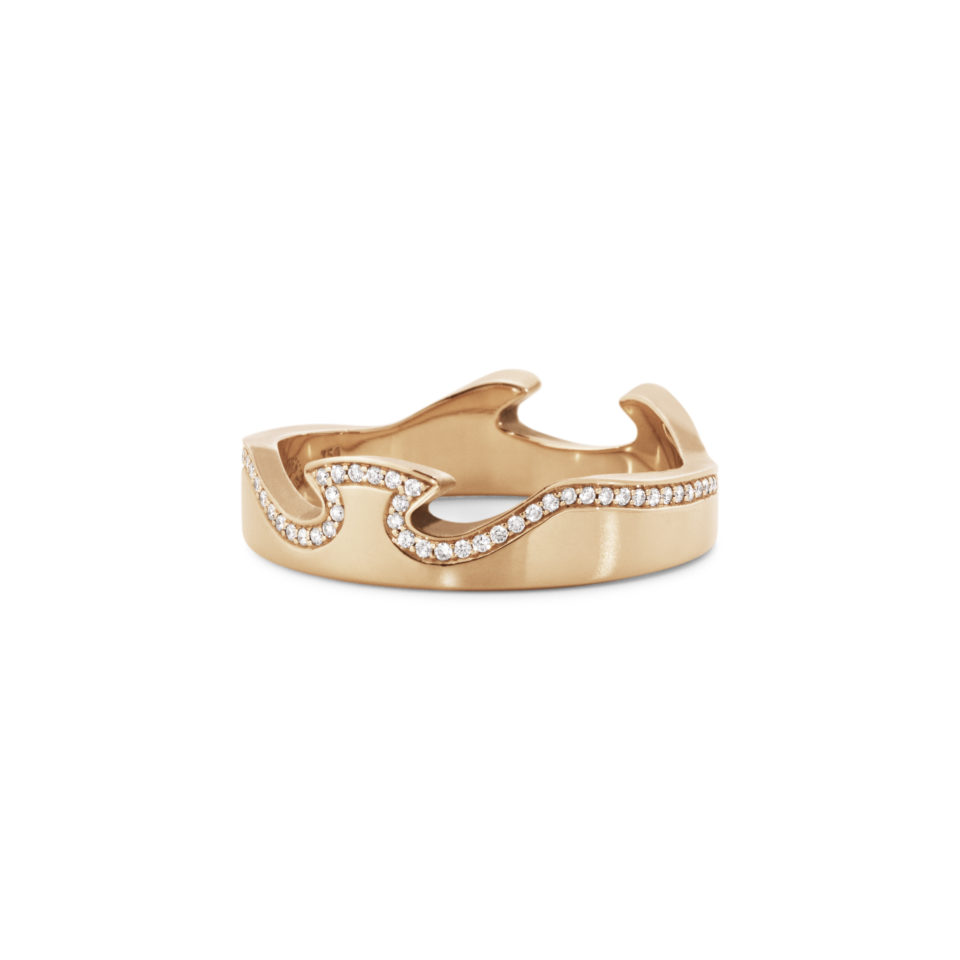 GEORG JENSEN - RING, FUSION ENDERING MED DIAMANTER 0,15-0,21 CT. ROSÉGULL - DETALJER