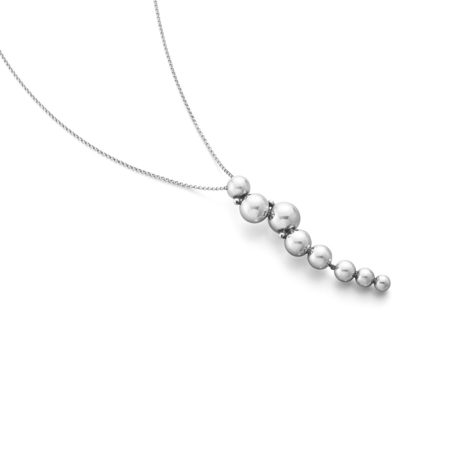 GEORG JENSEN - HALSKJEDE, MOONLIGHT GRAPES ANHENG LANGT 11 PERLER OKSIDERT SØLV - DETALJER
