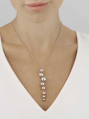 GEORG JENSEN - HALSKJEDE, MOONLIGHT GRAPES ANHENG LANGT 11 PERLER OKSIDERT SØLV - STYLING