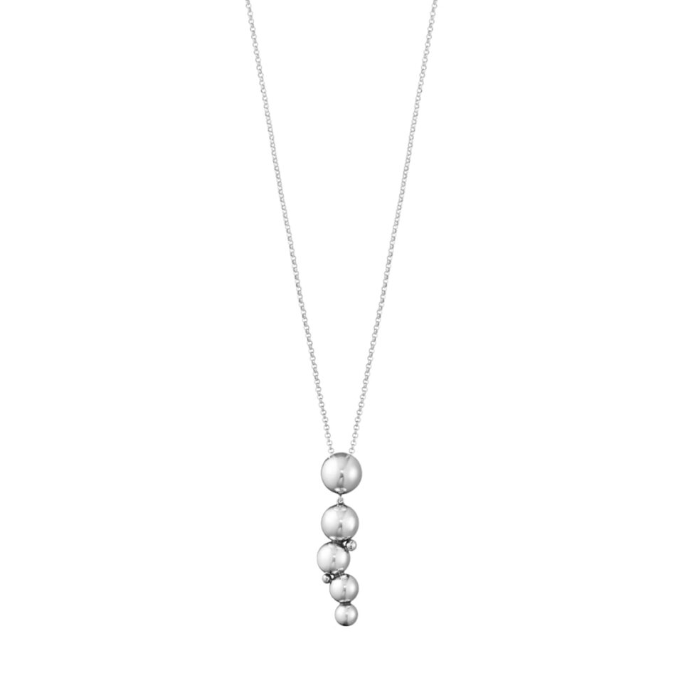 GEORG JENSEN - HALSKJEDE, MOONLIGHT GRAPES ANHENG 7 PERLER OKSIDERT SØLV