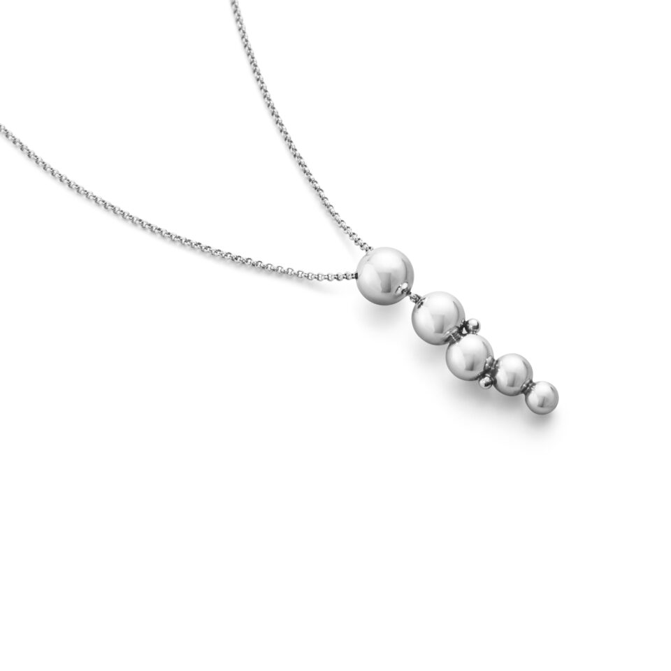 GEORG JENSEN - HALSKJEDE, MOONLIGHT GRAPES ANHENG 7 PERLER OKSIDERT SØLV - DETALJER