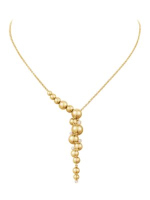 GEORG JENSEN - HALSKJEDE, MOONLIGHT GRAPES ANHENG STATEMENT MED DIAMANTER 0,12 CT. GULT GULL
