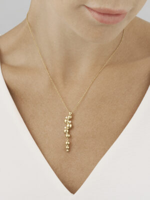 GEORG JENSEN - HALSKJEDE, MOONLIGHT GRAPES ANHENG LANGT MED DIAMANTER 0,05 CT. GULT GULL - STYLING
