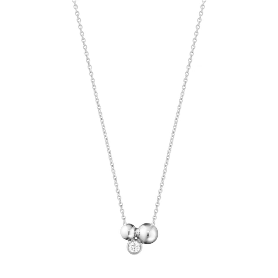 GEORG JENSEN - HALSKJEDE, MOONLIGHT GRAPES ANHENG MED DIAMANT 0,07 CT. SØLV