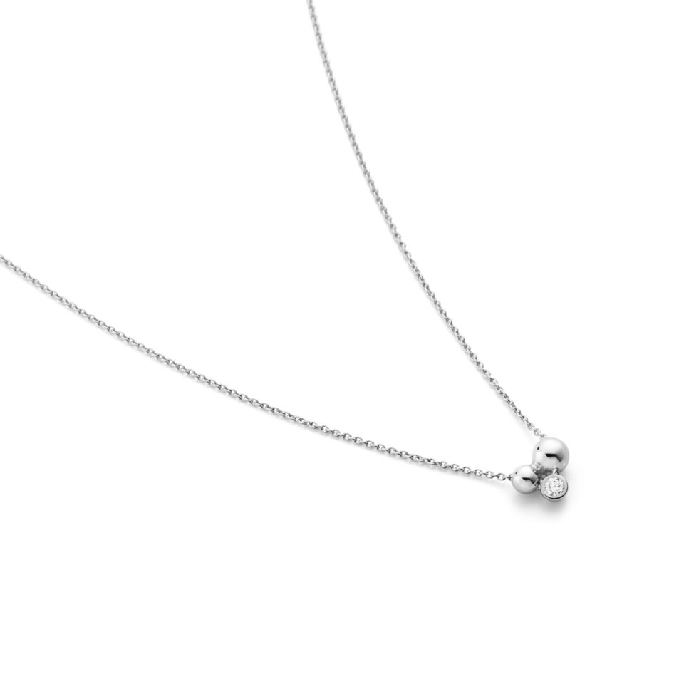 GEORG JENSEN - HALSKJEDE, MOONLIGHT GRAPES ANHENG MED DIAMANT 0,07 CT. SØLV - DETALJER