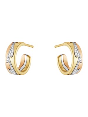 GEORG JENSEN - ØREDOBBER, FUSION HOOPS SMÅ MED DIAMANTER 0,08 CT. MULTI