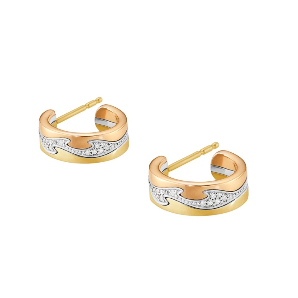 GEORG JENSEN - ØREDOBBER, FUSION HOOPS SMÅ MED DIAMANTER 0,08 CT. MULTI - DETALJER