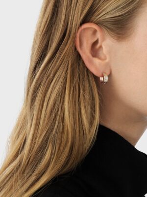 GEORG JENSEN - ØREDOBBER, FUSION HOOPS SMÅ MED DIAMANTER 0,08 CT. MULTI - STYLING