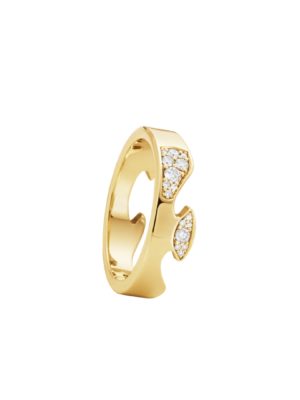 GEORG JENSEN - RING, FUSION ENDERING AA MED DIAMANTER 0,11-0,21 CT. GULT GULL
