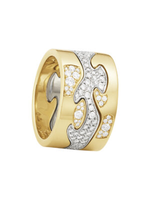 GEORG JENSEN - RING, FUSION ENDERING AB MED DIAMANTER 0,05-0,11 CT. GULT GULL - KOMBINASJON