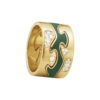 GEORG JENSEN - RING, FUSION CENTERRING GRØNN HYCERAM GULT GULL - KOMBINASJON