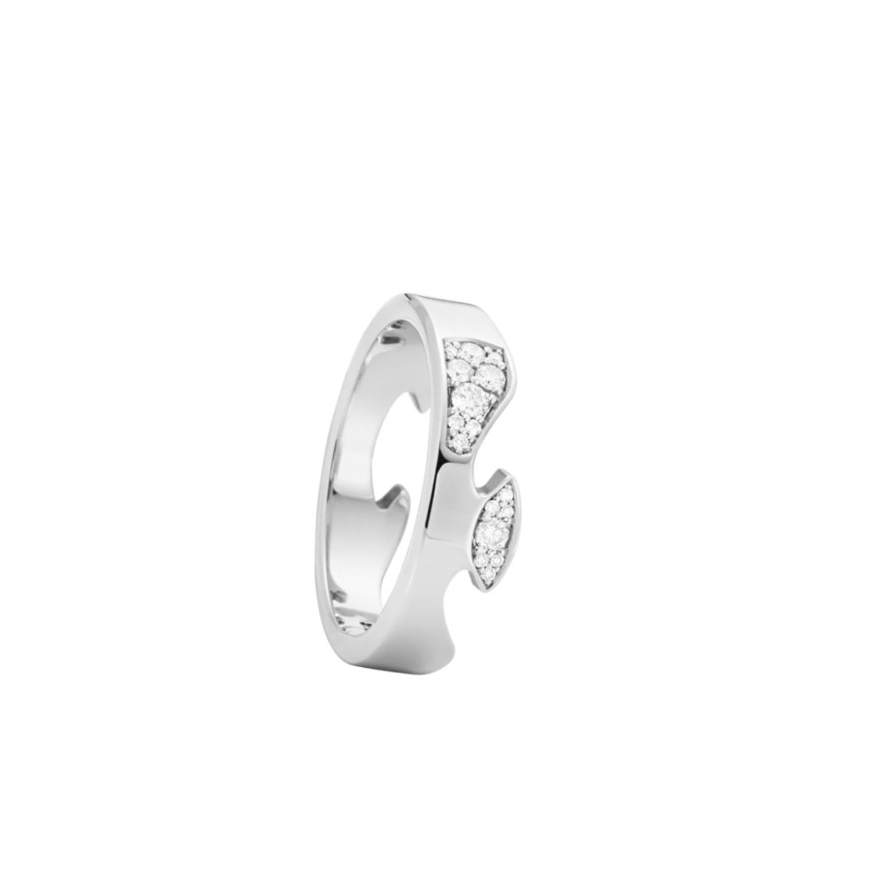 GEORG JENSEN - RING, FUSION ENDERING AA MED DIAMANTER 0,11-0,21 CT. HVITT GULL