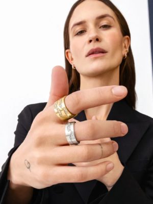 GEORG JENSEN - RING, FUSION ENDERING AA MED DIAMANTER 0,11-0,21 CT. HVITT GULL - STYLING