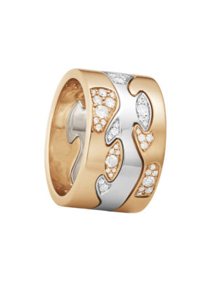 GEORG JENSEN - RING, FUSION ENDERING AB MED DIAMANTER 0,05-0,11 CT. ROSÉGULL - KOMBINASJON
