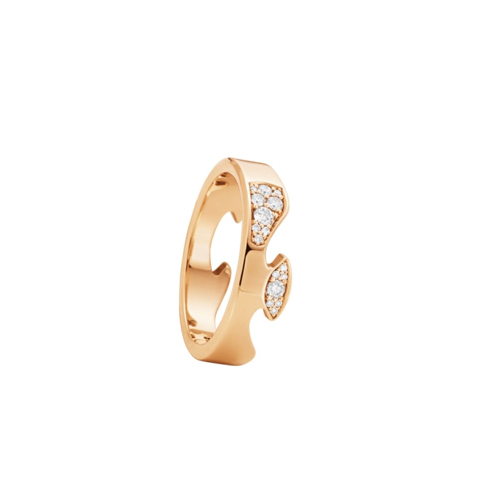 GEORG JENSEN - RING, FUSION ENDERING AA MED DIAMANTER 0,11-0,21 CT. ROSÉGULL