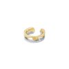 GEORG JENSEN - ØREDOBBER, FUSION EAR CUFF MED DIAMANTER 0,10 CT. GULT GULL OG HVITT GULL