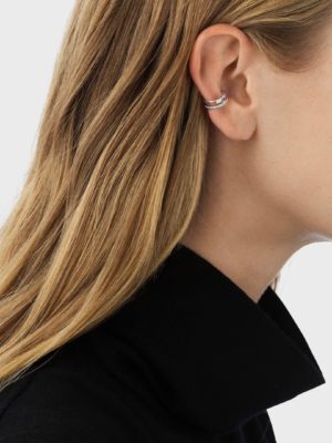 GEORG JENSEN - ØREDOBBER, FUSION EAR CUFF MED DIAMANTER 0,10 CT. HVITT GULL - STYLING