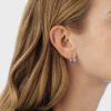GEORG JENSEN - ØREDOBBER, FUSION HOOPS SMÅ MED DIAMANTER 0,19 CT. HVITT GULL - STYLING