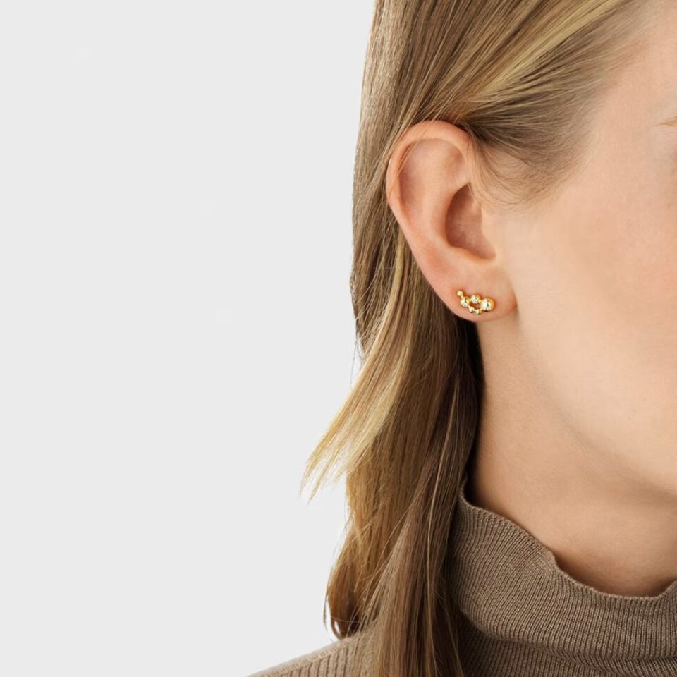 GEORG JENSEN - ØREDOBBER, MOONLIGHT GRAPES EAR CUFFS 0,14 CT. GULT GULL - STYLING