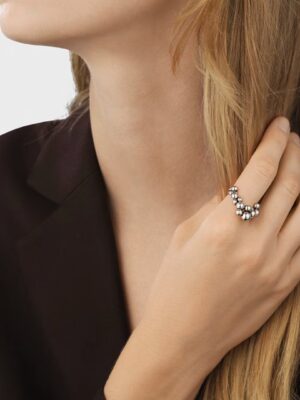GEORG JENSEN - RING, MOONLIGHT GRAPES OKSIDERT SØLV - STYLING