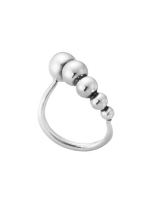 GEORG JENSEN - RING, MOONLIGHT GRAPES SLIM OKSIDERT SØLV