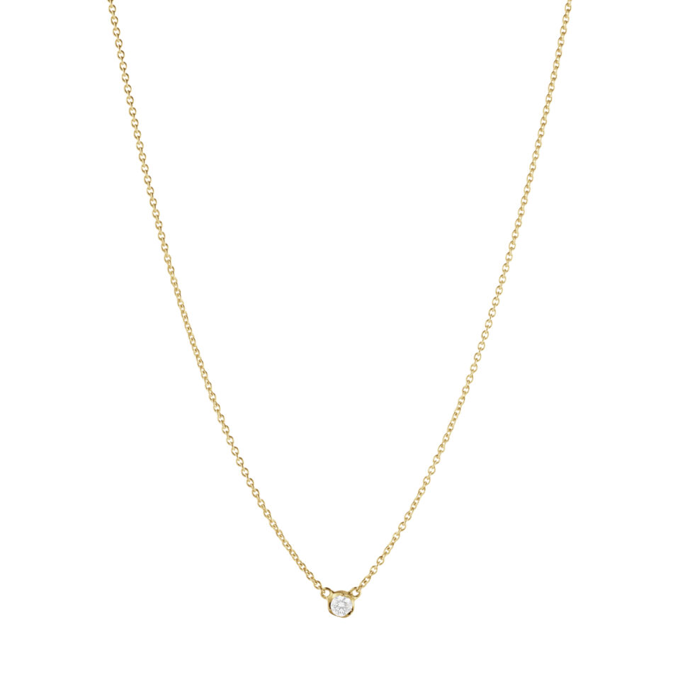 GEORG JENSEN - HALSKJEDE, SIGNATURE DIAMONDS SOLITAIRE ANHENG 0,05 CT. GULT GULL