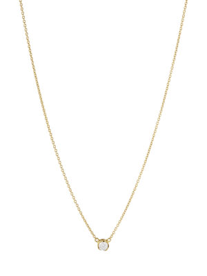 GEORG JENSEN - HALSKJEDE, SIGNATURE DIAMONDS SOLITAIRE ANHENG 0,10 CT. GULT GULL