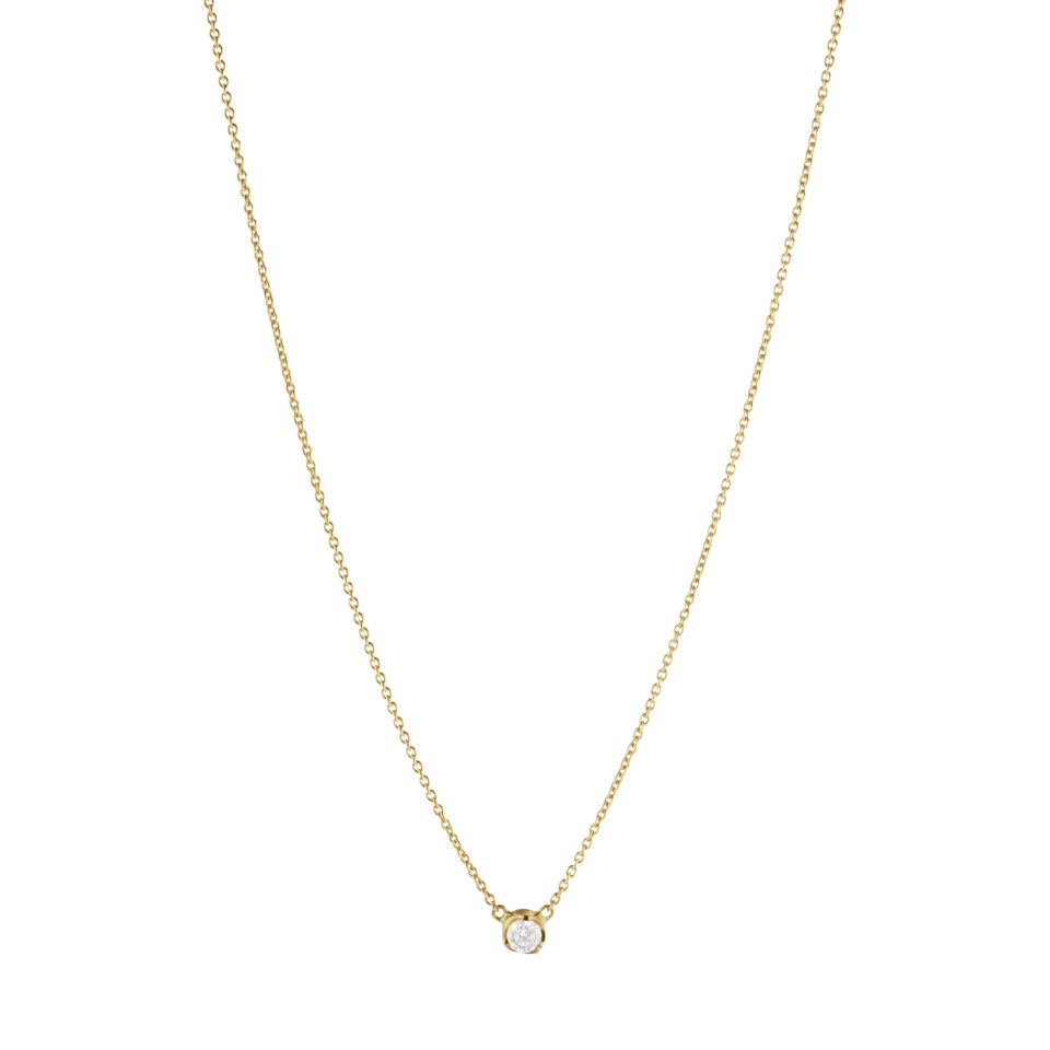 GEORG JENSEN - HALSKJEDE, SIGNATURE DIAMONDS SOLITAIRE ANHENG 0,10 CT. GULT GULL