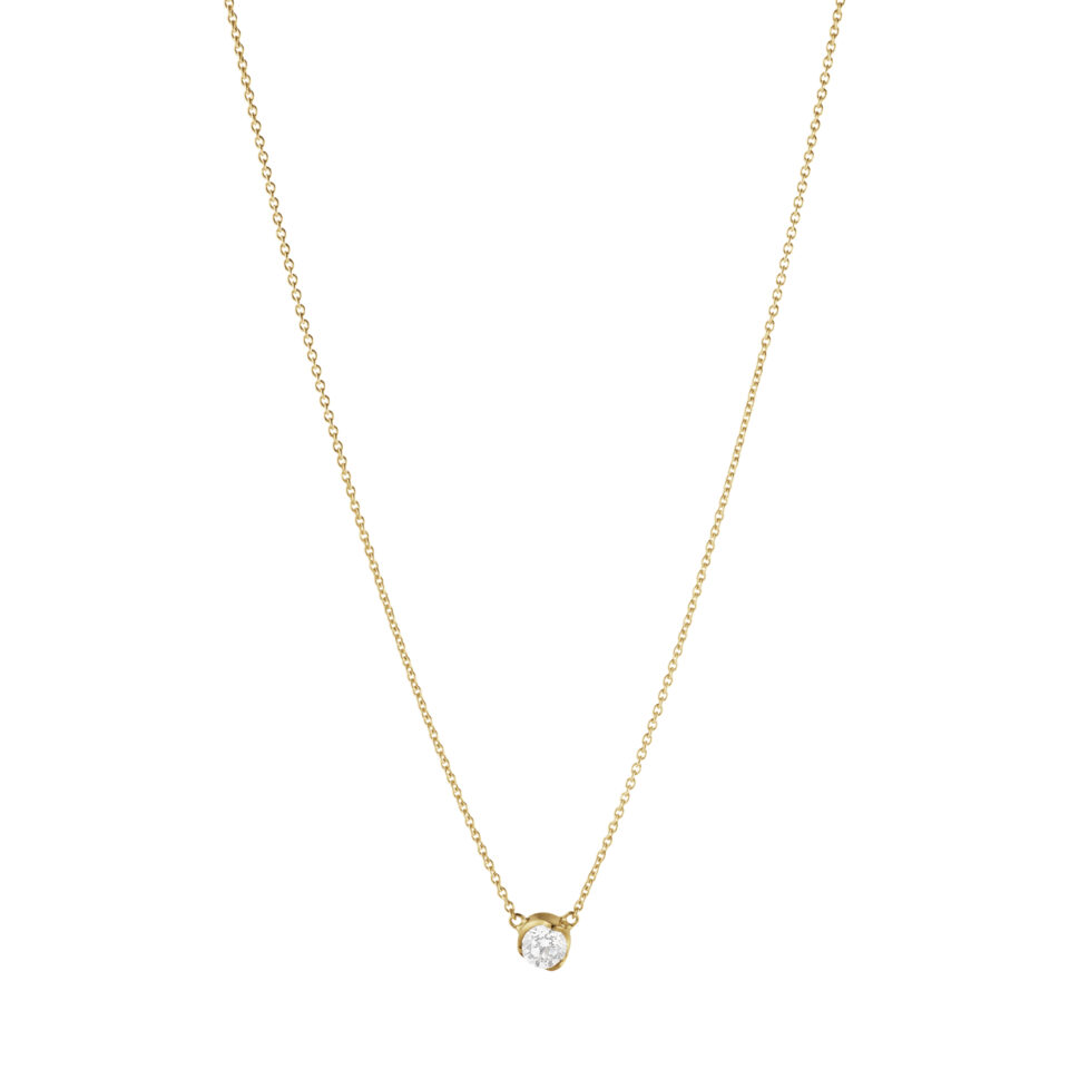 GEORG JENSEN - HALSKJEDE, SIGNATURE DIAMONDS SOLITAIRE ANHENG 0,20 CT. GULT GULL