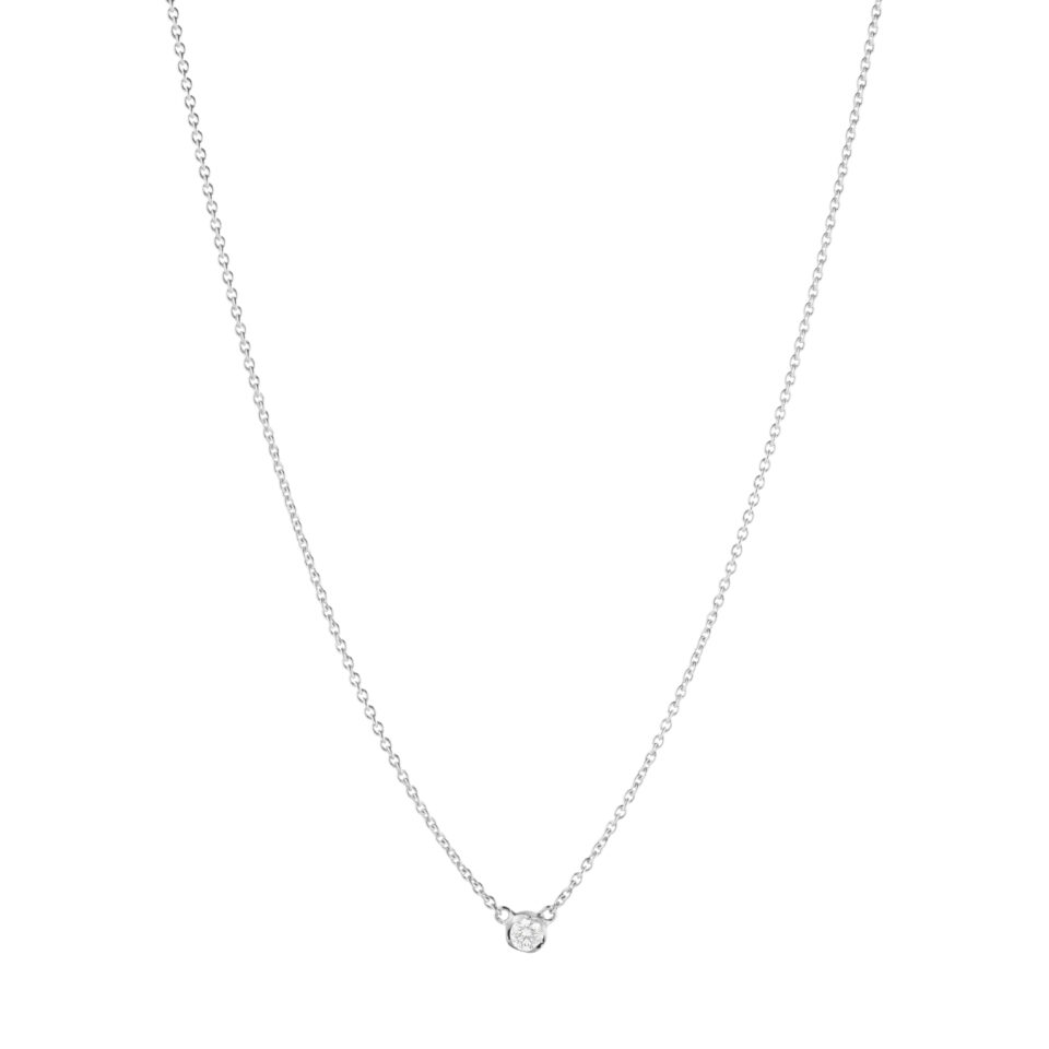 GEORG JENSEN - HALSKJEDE, SIGNATURE DIAMONDS SOLITAIRE ANHENG 0,05 CT. HVITT GULL
