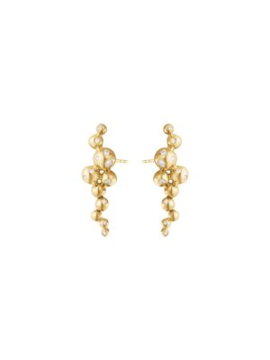 GEORG JENSEN - ØREDOBBER, MOONLIGHT GRAPES SMÅ MED DIAMANTER 0,08 CT. GULT GULL