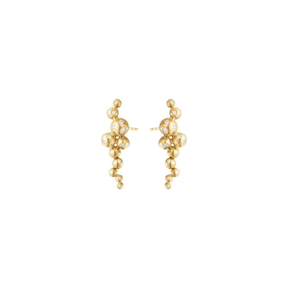 GEORG JENSEN - ØREDOBBER, MOONLIGHT GRAPES SMÅ MED DIAMANTER 0,08 CT. GULT GULL