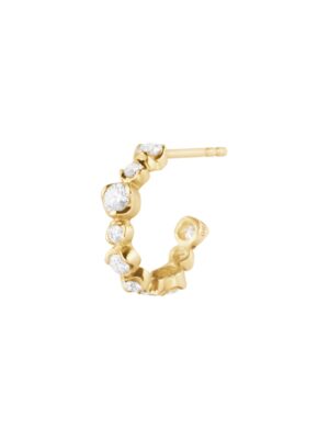 GEORG JENSEN - ØREDOBBER, SIGNATURE DIAMONDS HOOP 0,36 CT. GULT GULL