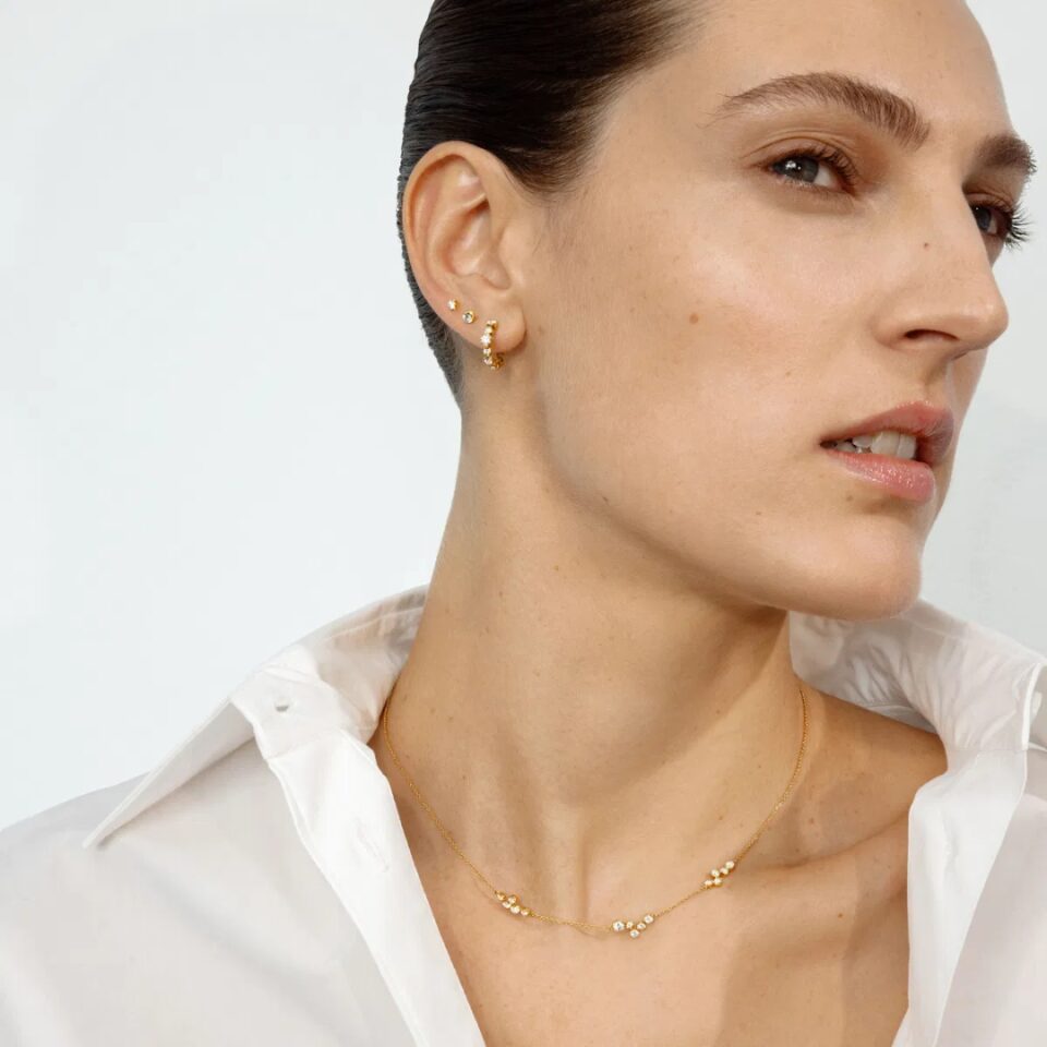 GEORG JENSEN - HALSKJEDE, SIGNATURE DIAMONDS 0,47 CT. GULT GULL - STYLING