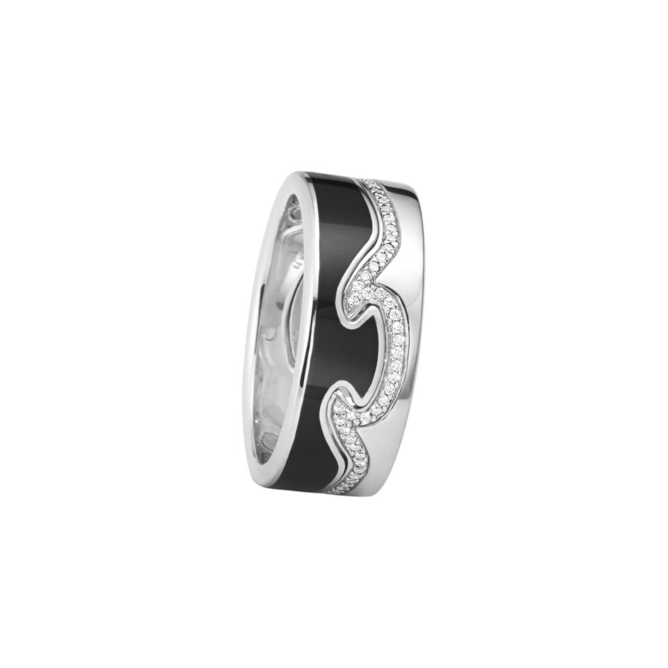 GEORG JENSEN - RING, FUSION ENDERING MED DIAMANTER 0,15-0,21 CT. HVITT GULL - STYLING