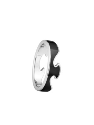 GEORG JENSEN - RING, FUSION ENDERING SVART HYCERAM HVITT GULL