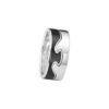 GEORG JENSEN - RING, FUSION ENDERING SVART HYCERAM HVITT GULL - KOMBINASJON