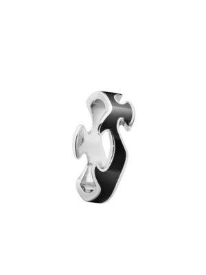 GEORG JENSEN - RING, FUSION CENTERRING SVART HYCERAM HVITT GULL
